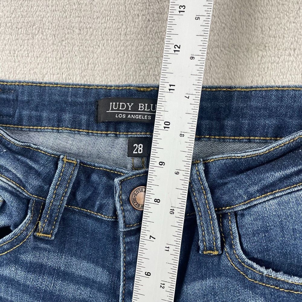 JUDY BLUE Relaxed Fit Jeans Women 28x26 Blue Whiskering Zip‎ Fly JBB2102DK - Picture 10 of 12